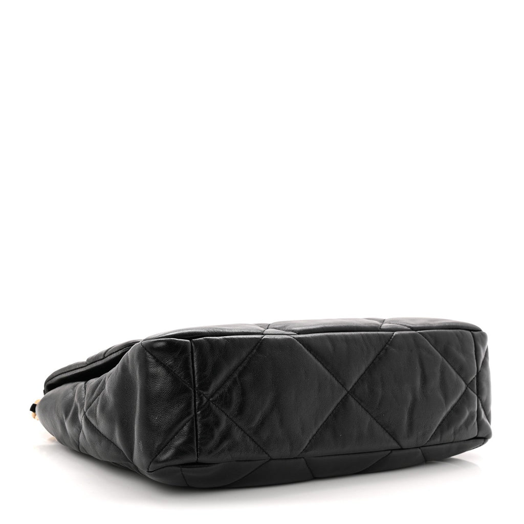 Goatskin Quilted Large Chanel 19 Flap Black