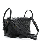 Calfskin Intrecciato Small Loop Top Handle Black