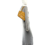 Grained Calfskin Maxi Intrecciato Medium Arco Mustard Yellow