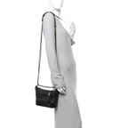 Aged Calfskin Quilted Small Gabrielle Hobo Black