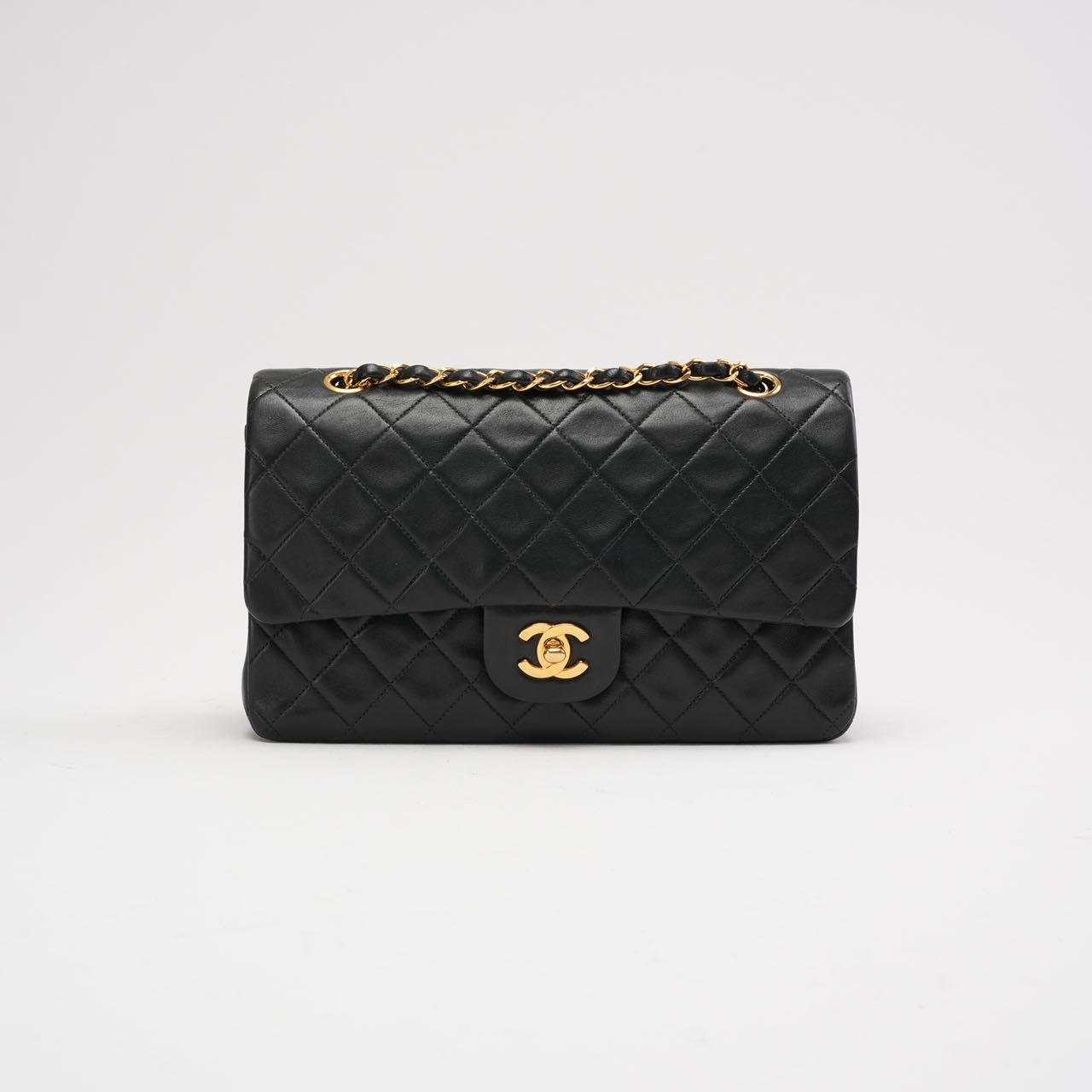 Chanel Black Vintage Classic Medium Double Flap Bag 1997
