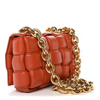 Lambskin Maxi Intreccio Padded Chain Cassette Crossbody Bag Clay