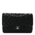 Caviar Quilted Jumbo Double Flap Black
