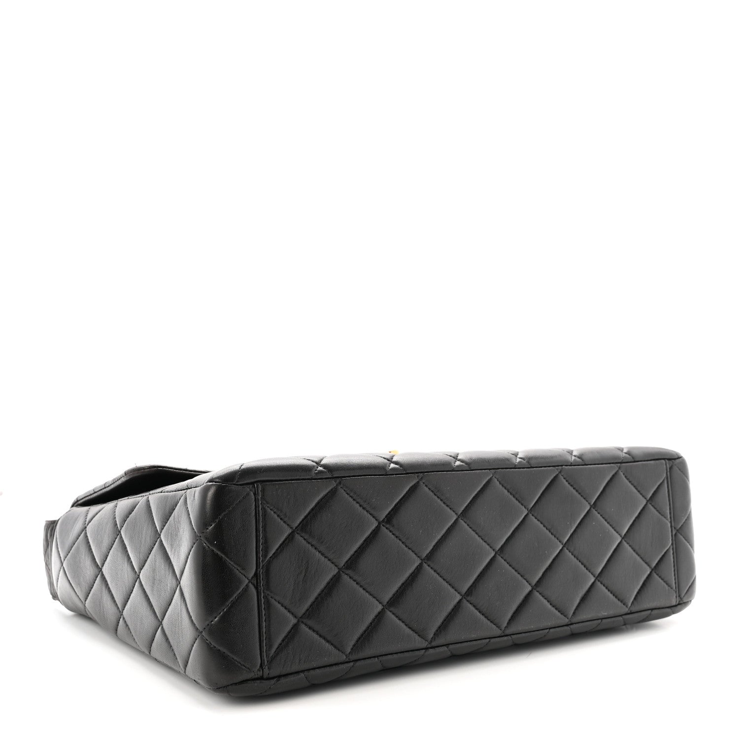 Lambskin Quilted Flap Shoulder Bag Black