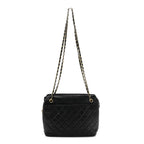 Lambskin Quilted Shoulder Bag Black