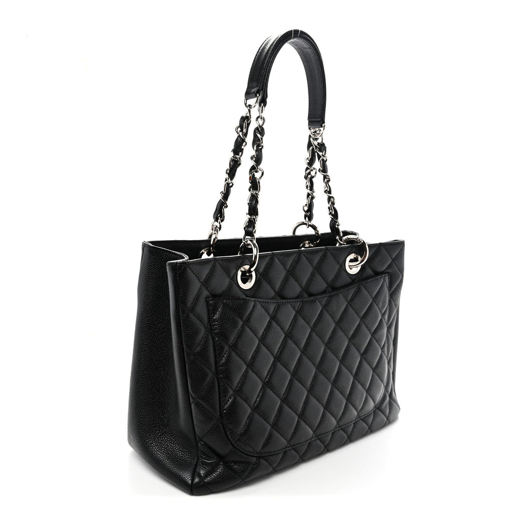 Caviar Quilted Grand Shopping Tote GST Black