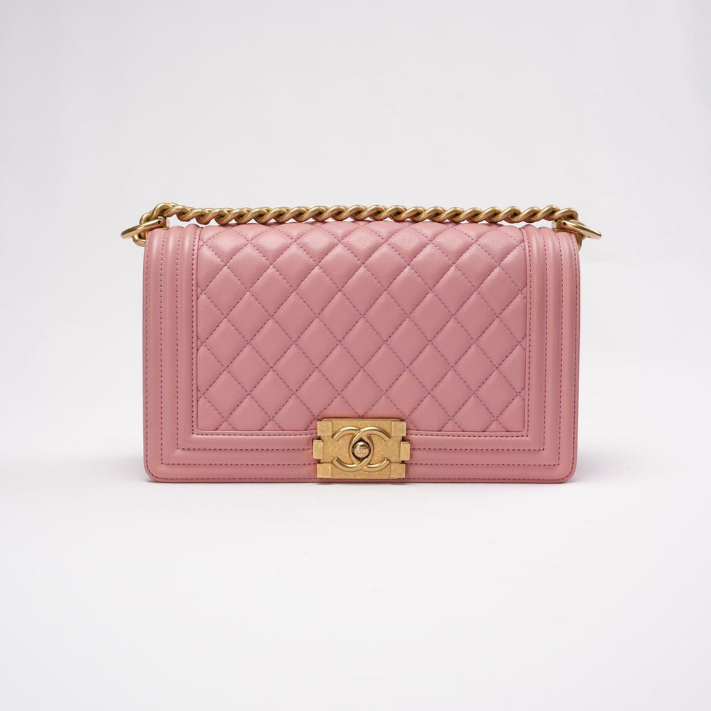 Chanel Medium Boy Flap Lambskin Pink 2018