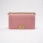 Chanel Medium Boy Flap Lambskin Pink 2018