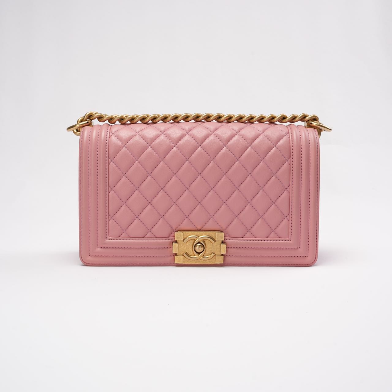 Chanel Medium Boy Flap Lambskin Pink 2018