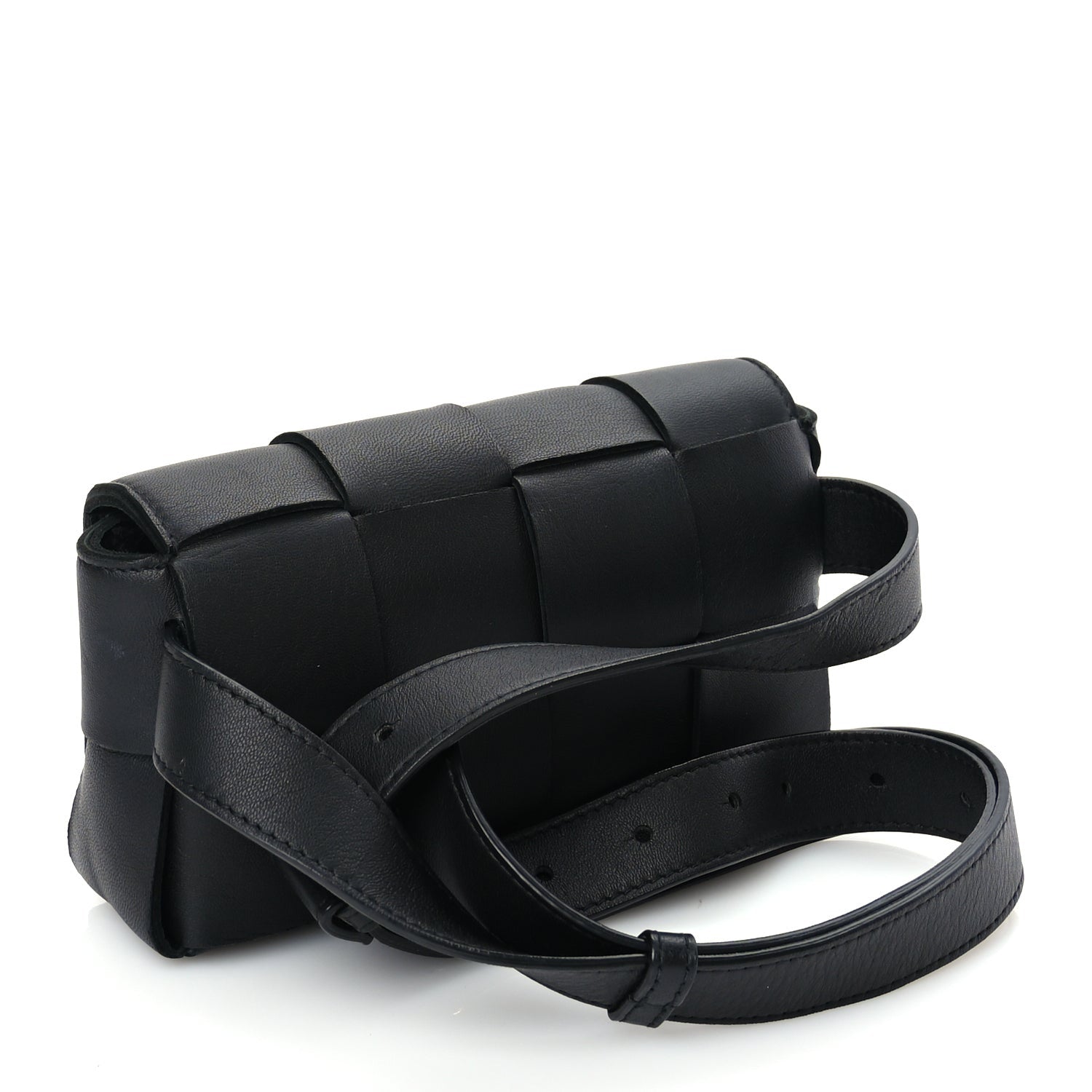 Nappa Maxi Intreccio The Belt Cassette Bag Black