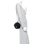 Tweed Coco Beach Barrel Shoulder Bag Black