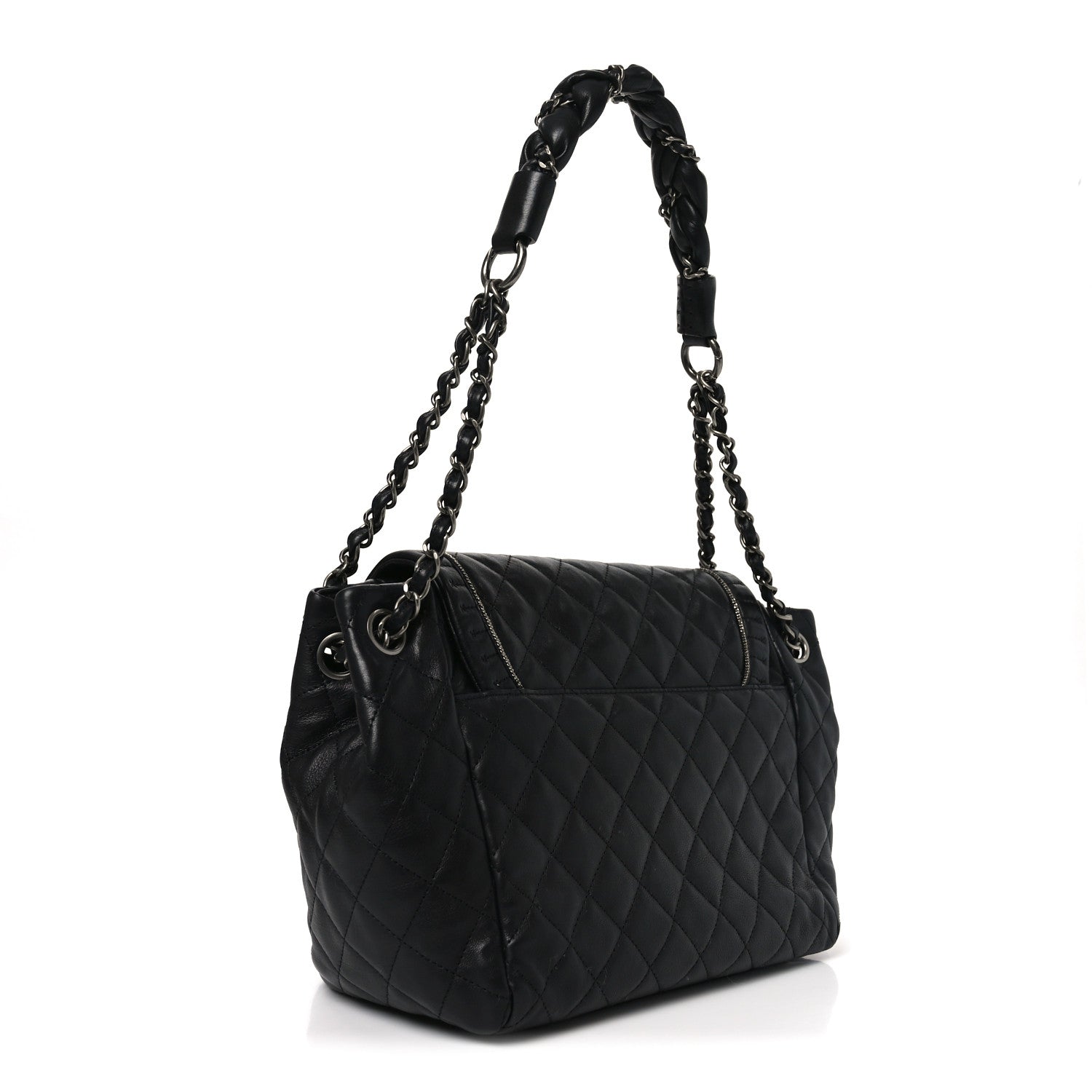 Calfskin Quilted Istanbul Accordion Flap Black