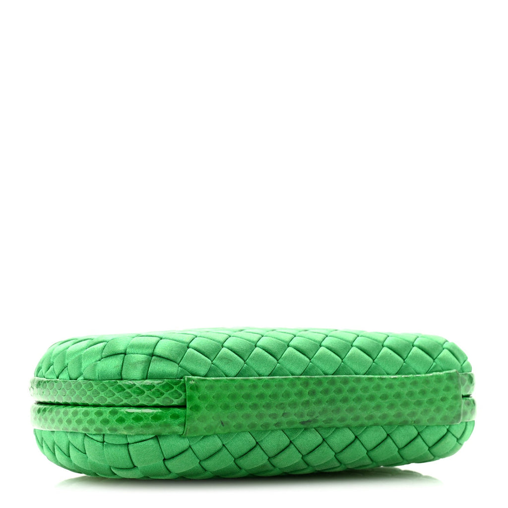 Satin Intreccio Impero Ayers Knot Clutch Parakeet