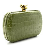 Alligator Knot Clutch Tea Leaf
