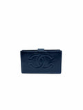CHANEL Continental Black Leather Solid Wallet