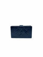 CHANEL Continental Black Leather Solid Wallet