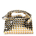 Metallic Lambskin Intrecciato Mini Hop Silver Gold