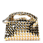 Metallic Lambskin Intrecciato Mini Hop Silver Gold