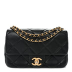 Lambskin Quilted Pearl Small Flap Black