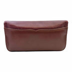 CARTIER Maroon Leather Solid Clutch