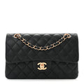 Lambskin Quilted Small Double Flap Black
