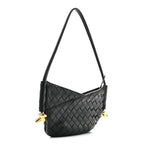 Nappa Intrecciato Mini Solstice Shoulder Bag Black