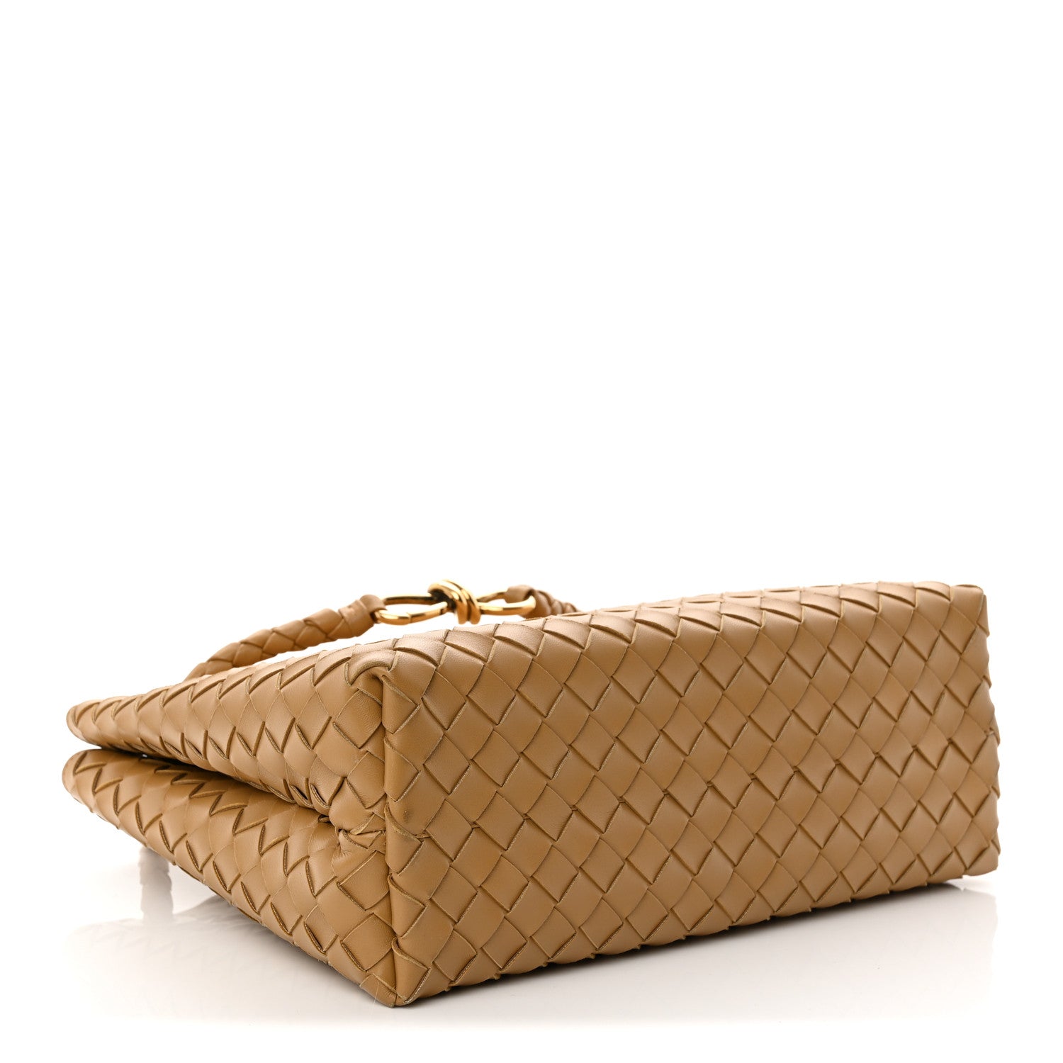 Nappa Intrecciato Medium Andiamo Shoulder Bag Dark Praline