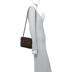 Lambskin Maxi Intrecciato Mini Cassette Crossbody Pouch Brown
