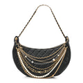 Lambskin Quilted All About Chains Hobo Black