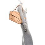 Grained Calfskin Maxi Intrecciato Medium Arco Nude