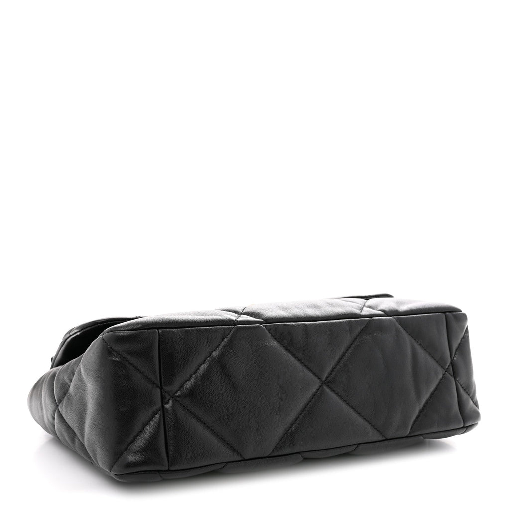 Lambskin Quilted Large Chanel 19 Flap Black