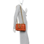 Lambskin Maxi Intreccio Padded Chain Cassette Crossbody Bag Clay