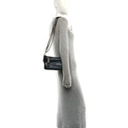 Iridescent Aged Calfskin Quilted Small Gabrielle Hobo Black
