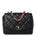 Lambskin Mixed Fibers Quilted Cocovado Flap Black