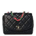 Lambskin Mixed Fibers Quilted Cocovado Flap Black