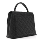Caviar Quilted Jumbo Kelly Flap Black