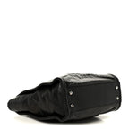 Glazed Calfskin Mini Deauville Tote Black