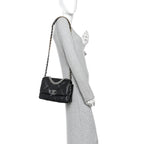 Lambskin Quilted Medium Chanel 19 Flap Black