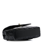 Caviar Quilted Coco Handle Clutch With Chain Black