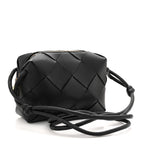 Lambskin Maxi Intrecciato Small Cassette Camera Bag Black