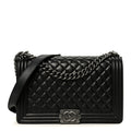 Calfskin Quilted New Medium Boy Flap Black
