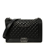 Calfskin Quilted New Medium Boy Flap Black