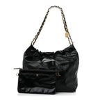 Shiny Calfskin Quilted Small Chanel 22 Black