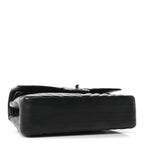 Caviar Chevron Quilted Medium Double Flap Black