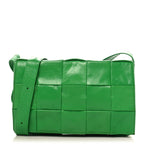 Paper Calfskin Maxi Intreccio Cassette Crossbody Bag Parakeet