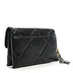 Lambskin Quilted Chanel 19 Flap Clutch Black