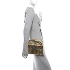 Metallic Lambskin Intrecciato Mini Hop Silver Gold