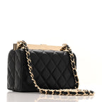 Lambskin Quilted Pearl CC Vanity Case Black