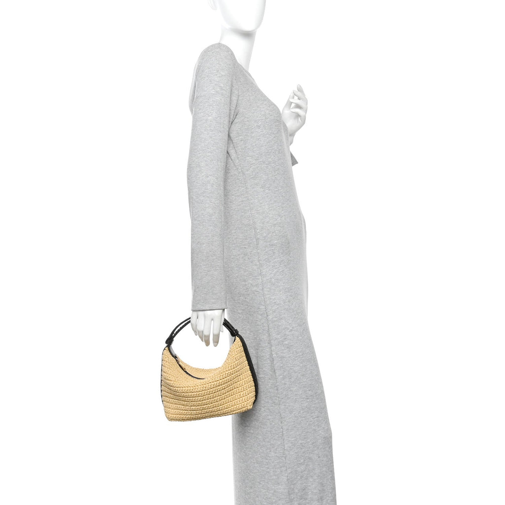 Raffia Woven Nappa Intrecciato Mini Wallace Natural Fondant