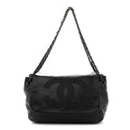 Lambskin Studded Accordion CC Flap Black